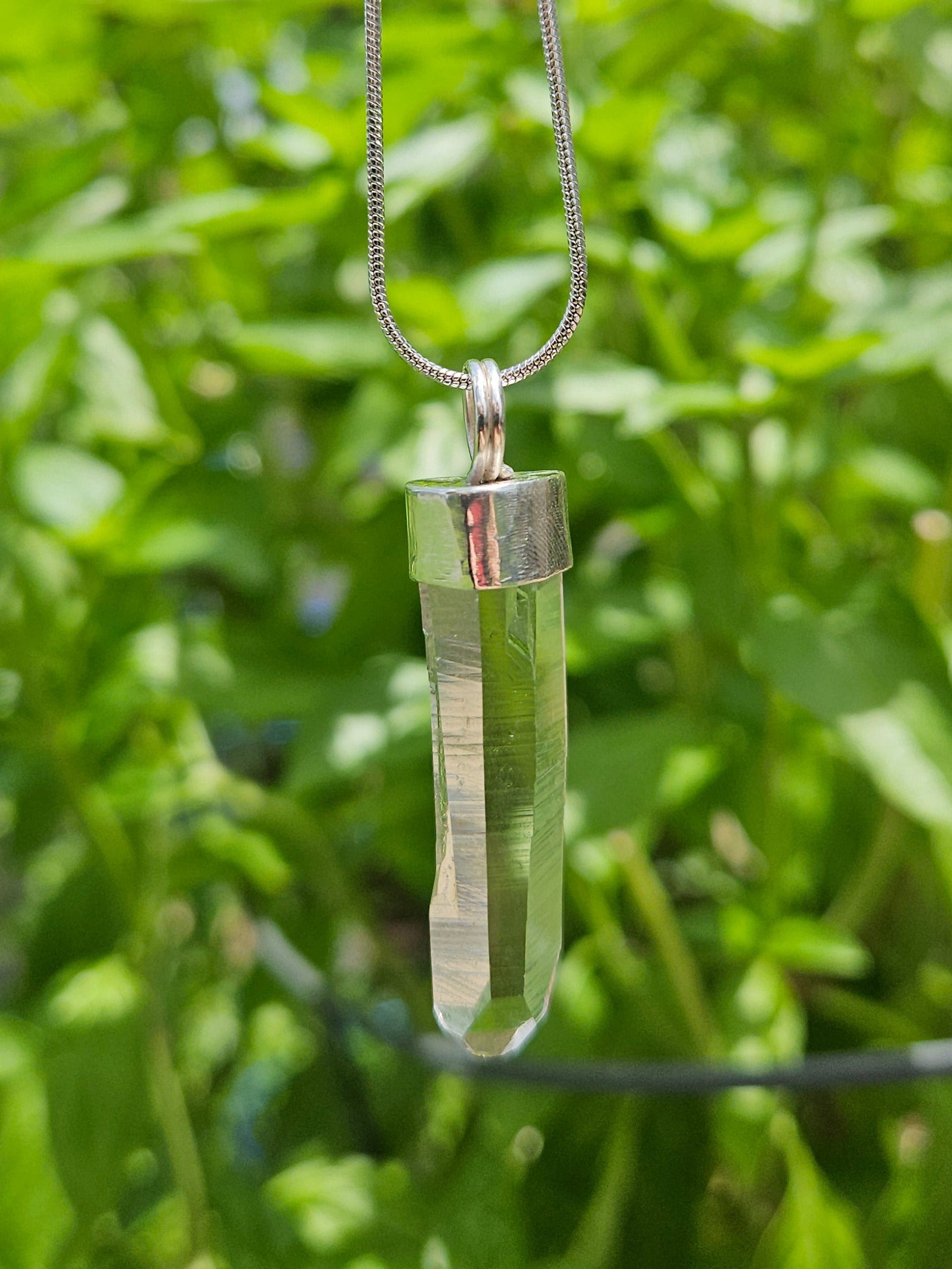 Handmade Sterling Silver Quartz Crystal Pendant