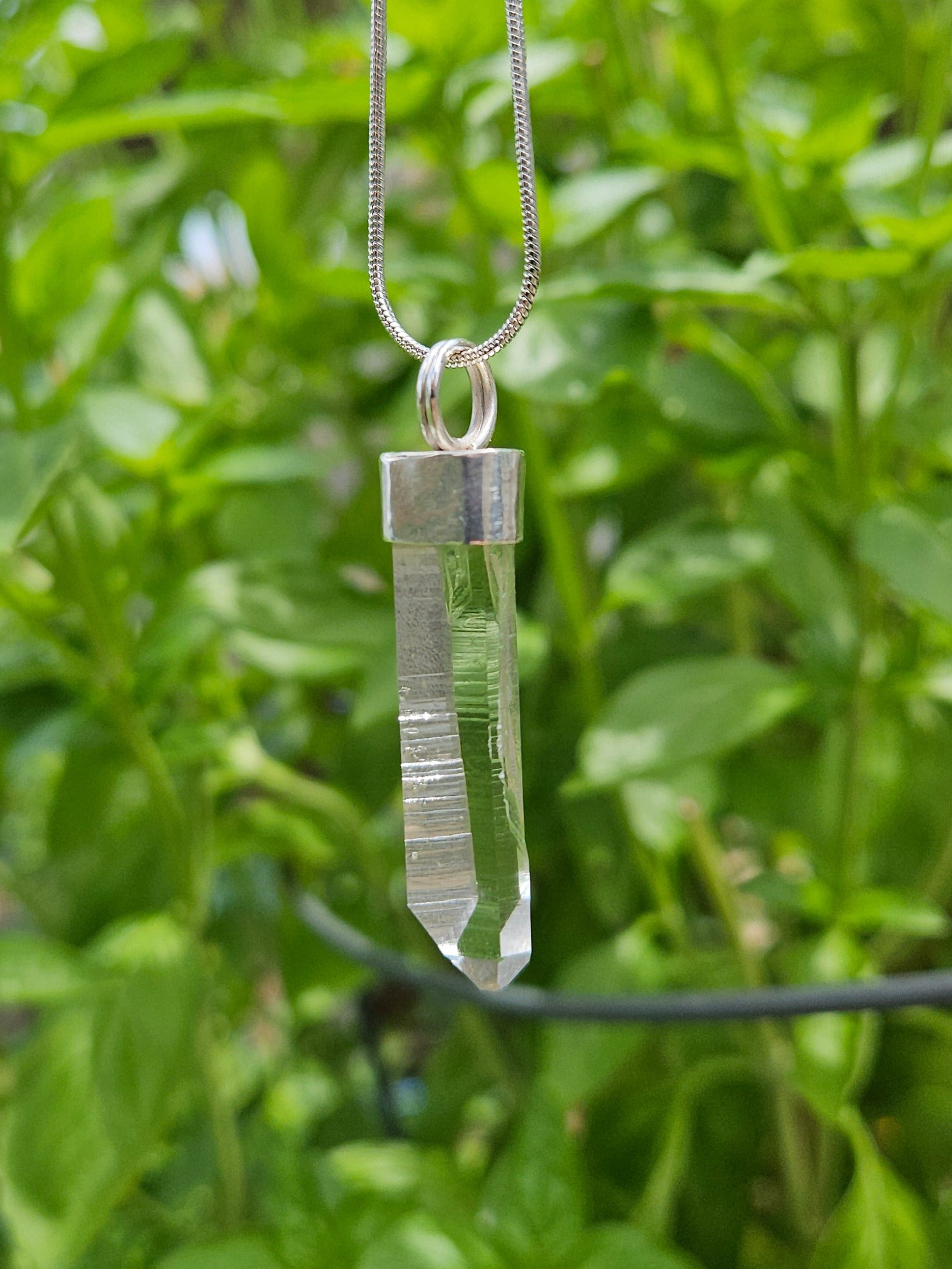 Handmade Sterling Silver Quartz Crystal Pendant