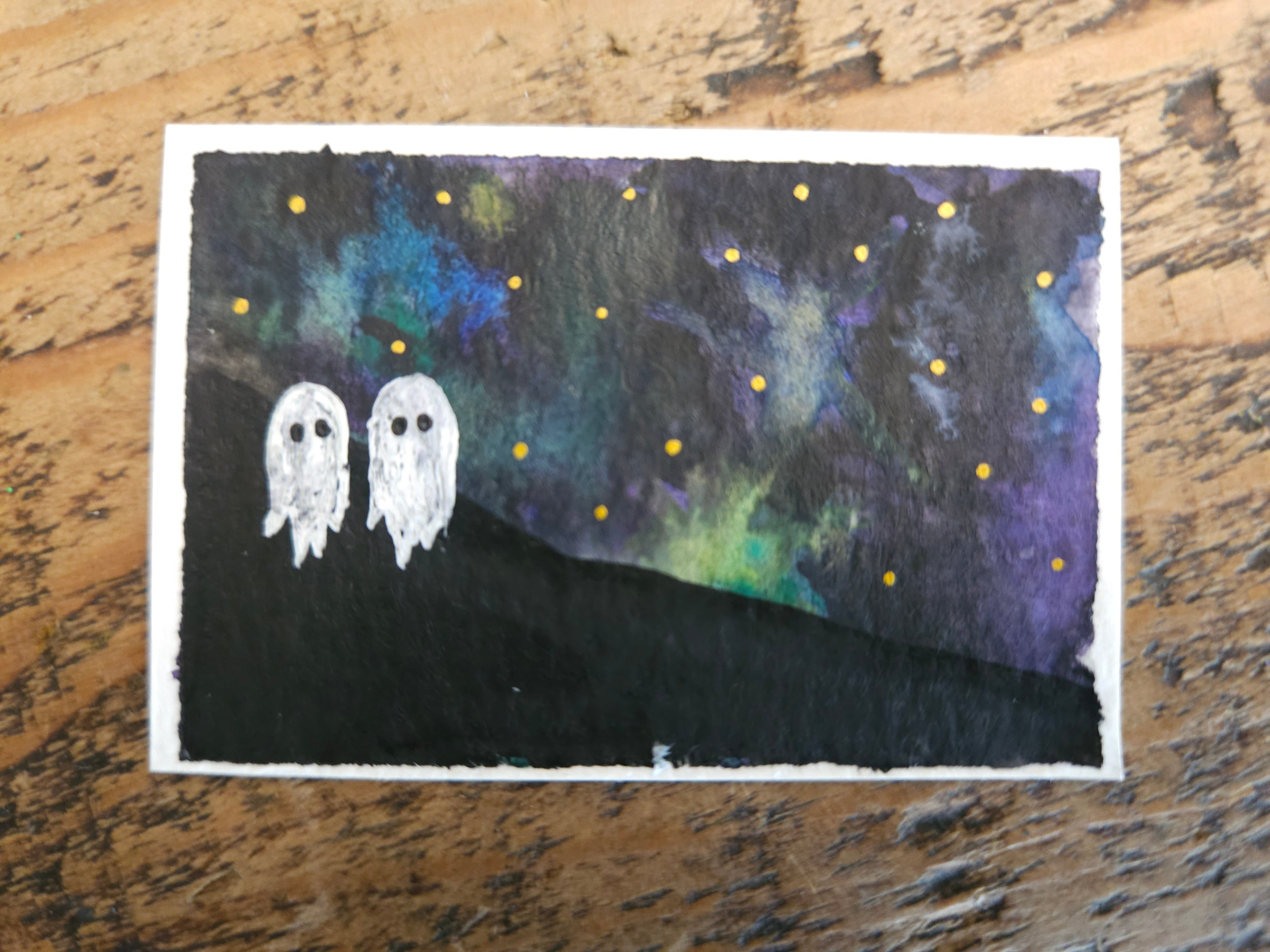Frenz - Original, Signed Watercolor - 1.5"x2" in a 2"x3" magnetic frame