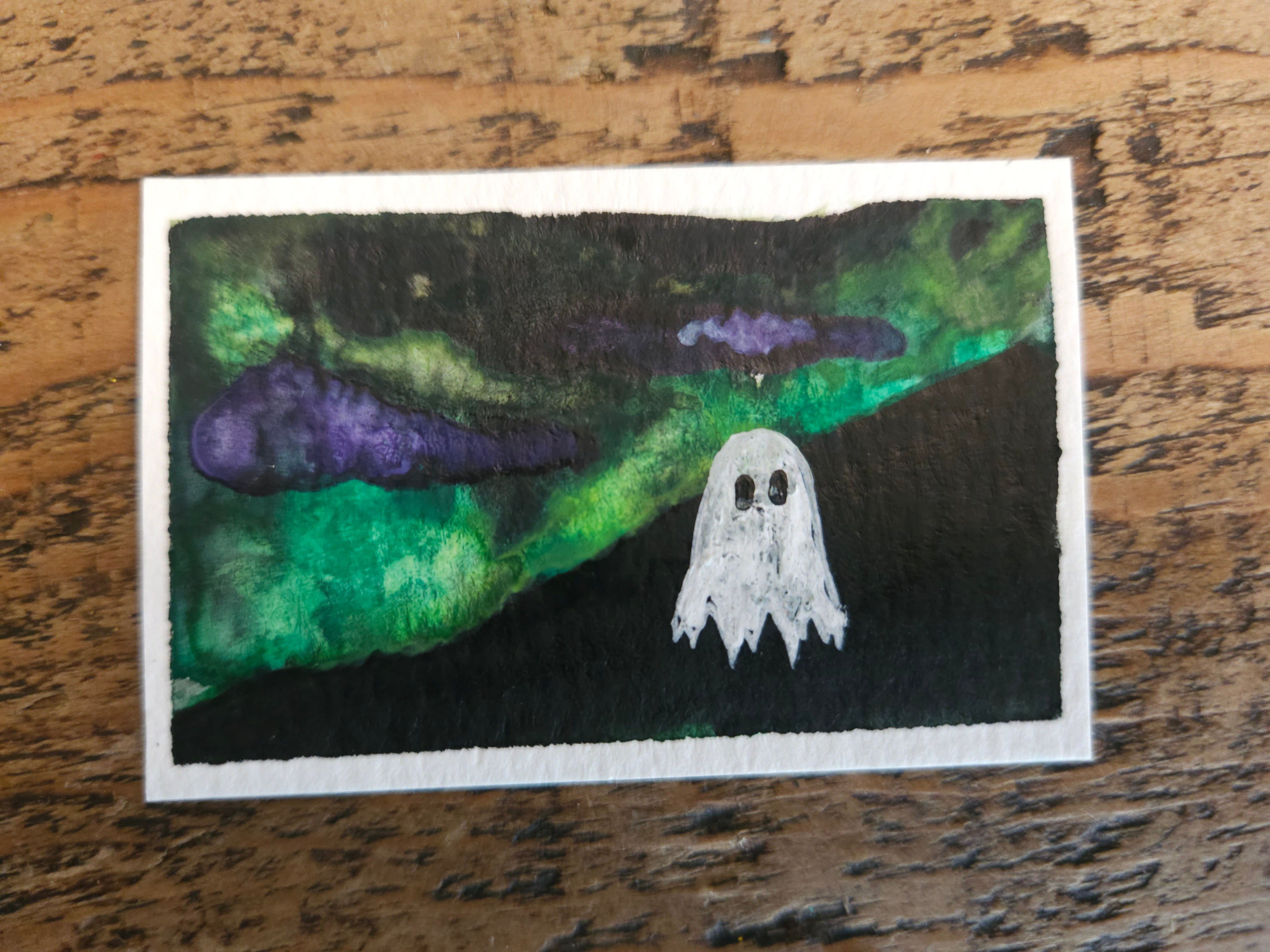 Glowing - Original, Signed Watercolor - 1.5"x2" in a 2"x3" magnetic frame