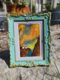 The Rio Grande - Original, Signed Watercolor - 1.5"x2" in a 2"x3" magnetic frame