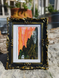 Haunted - Original, Signed Watercolor - 1.5"x2" in a 2"x3" magnetic frame
