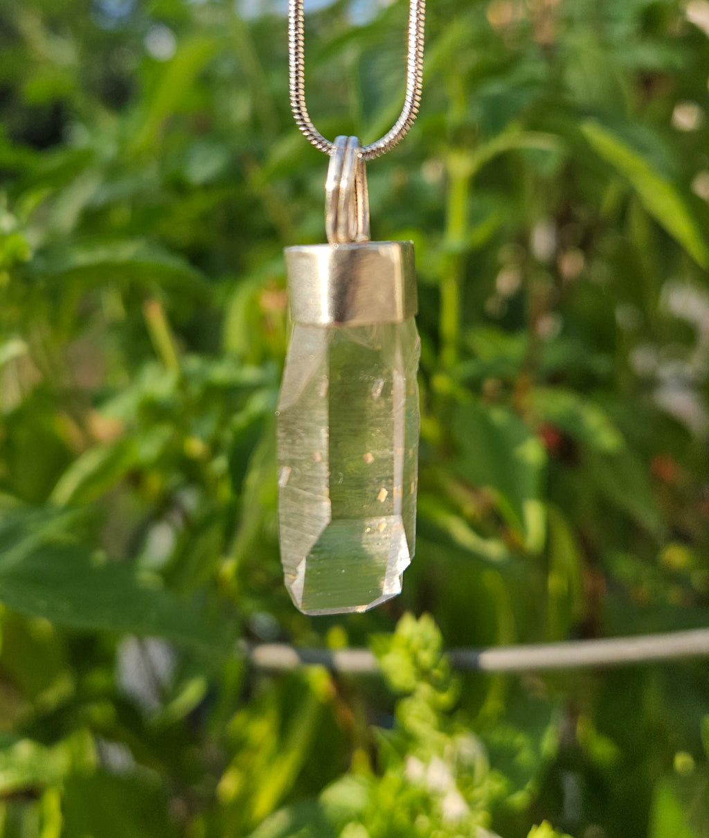 Handmade Sterling Silver Quartz Crystal Pendant