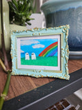 Rainbow - Original, Signed Watercolor - 1.5"x2" in a 2"x3" magnetic frame