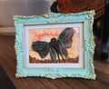Mothman - Original, Signed Watercolor - 1.5"x2" in a 2"x3" magnetic frame