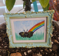 Mothman - Original, Signed Watercolor - 1.5"x2" in a 2"x3" magnetic frame