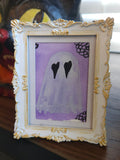 Ghostie - Original, Signed Watercolor - 1.5"x2" in a 2"x3" magnetic frame