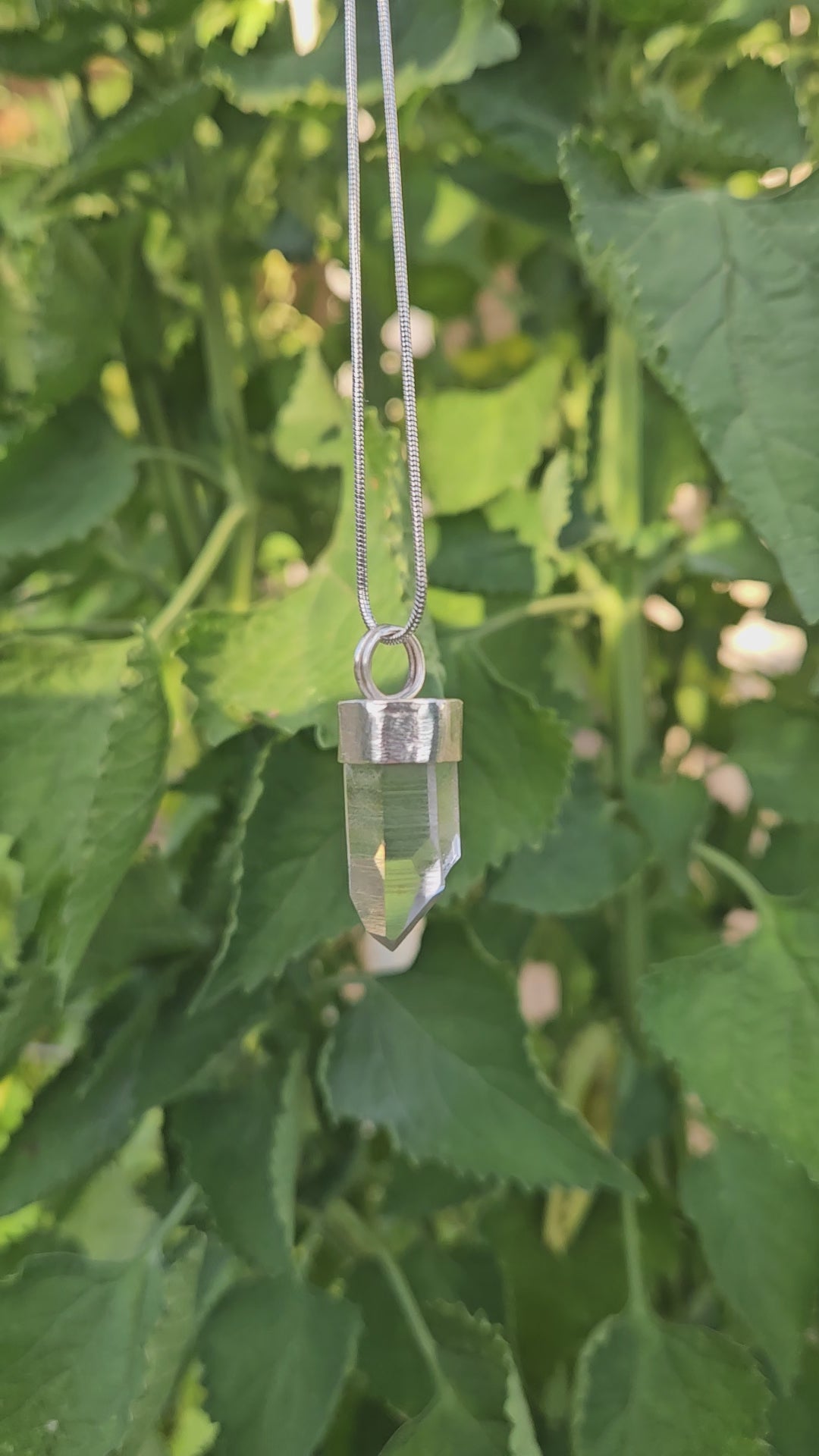 Handmade Sterling Silver Quartz "Window" Crystal Pendant