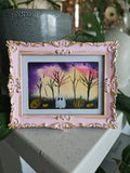 Pumpkin Patch - Original, Signed Watercolor - 1.5"x2" in a 2"x3" magnetic frame